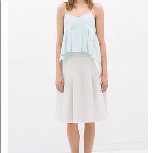 NWT Zara white pleated skirt